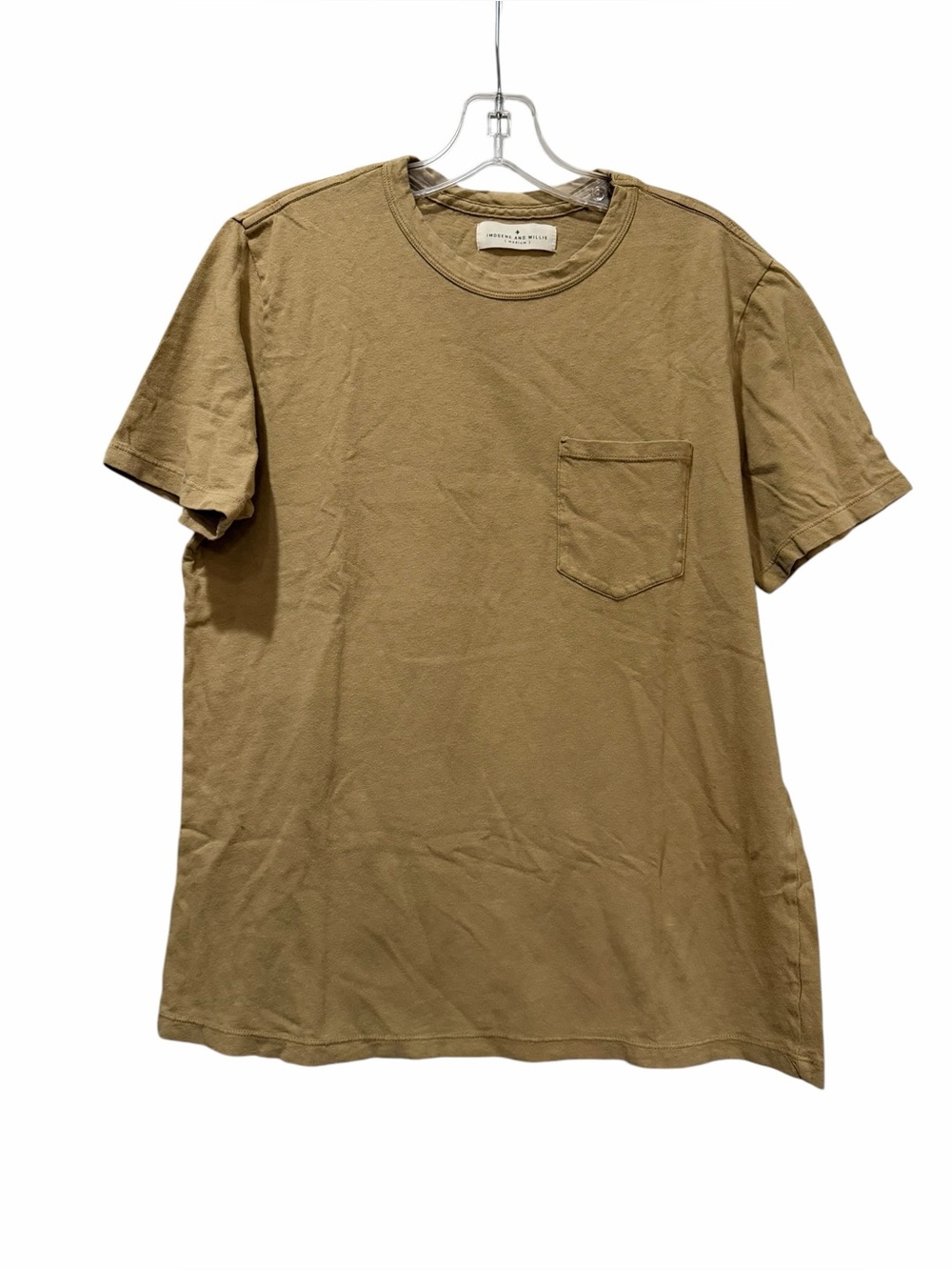 Imogene and Willie Men's Medium Tan 100% Cotton Short Sleeve Shirt B5